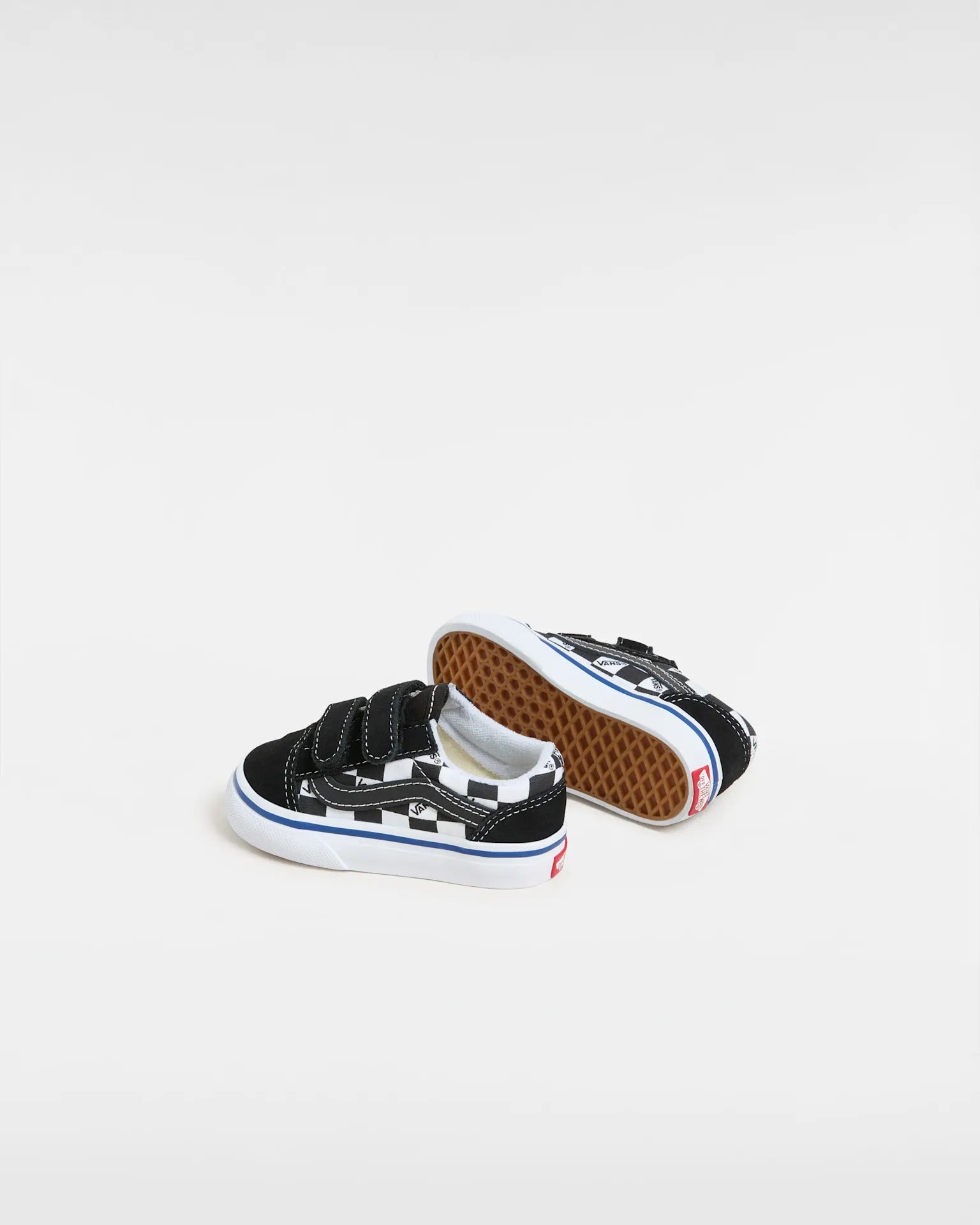 VANS Old Skool V LOGO CHECK BLACK/WHITE VN0009RCBZW1 - 3