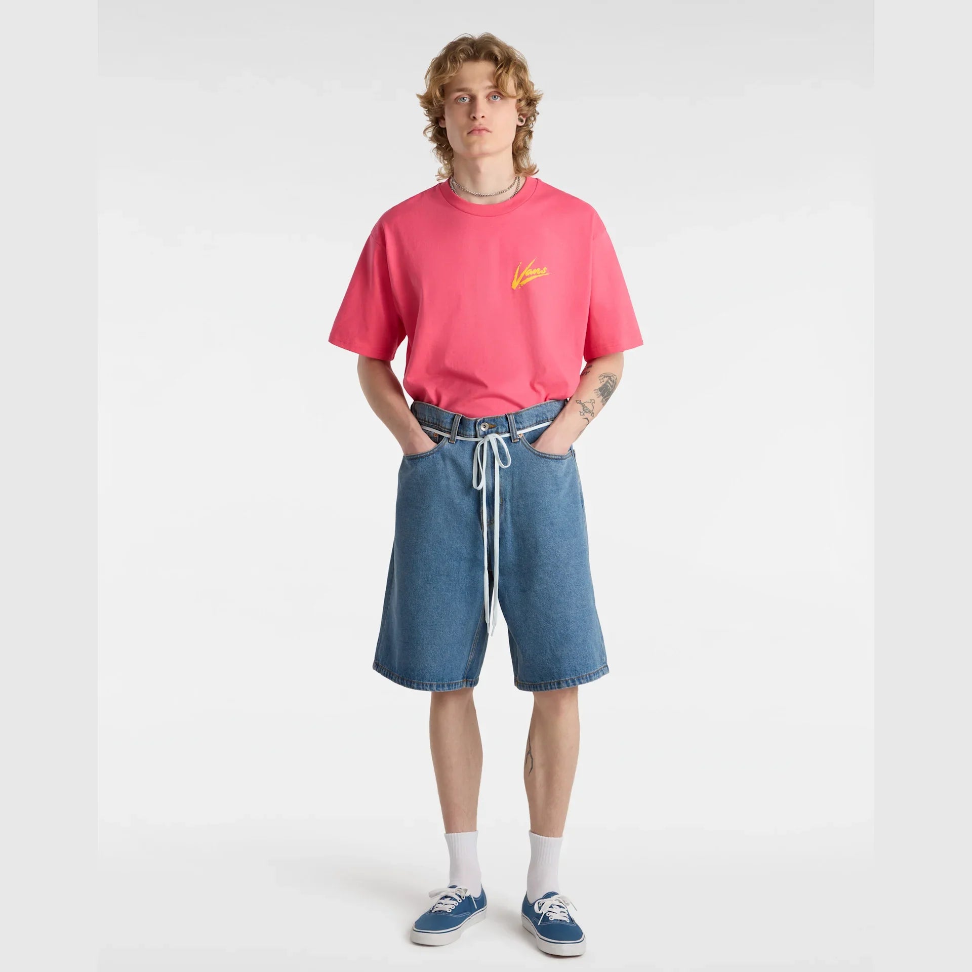 VANS CHECK-5 BAGGY DENIM SHORT STONEWASH/BLUE kép 5