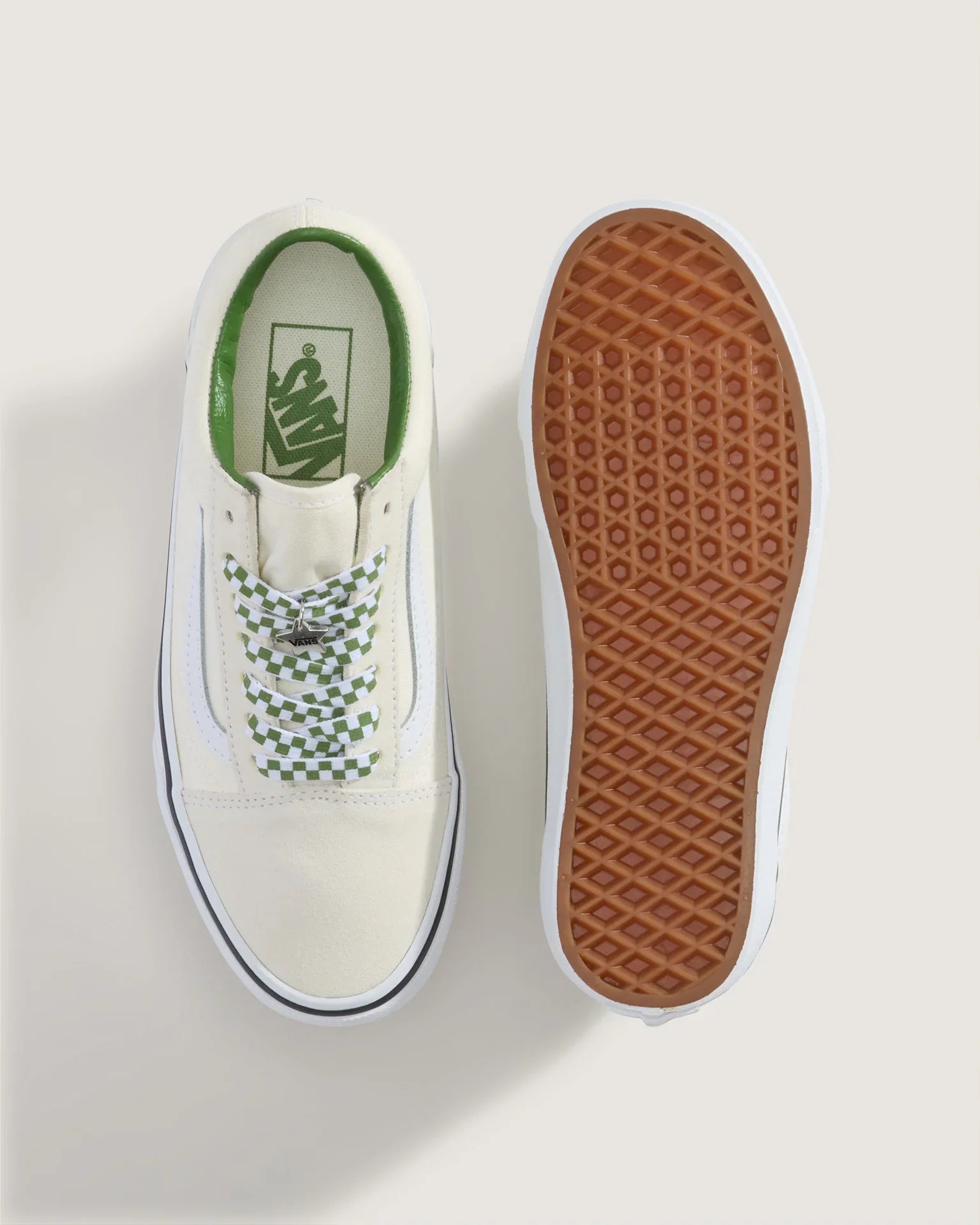 VANS Old Skool MARSHMALLOW/GREEN Cipő kép 2