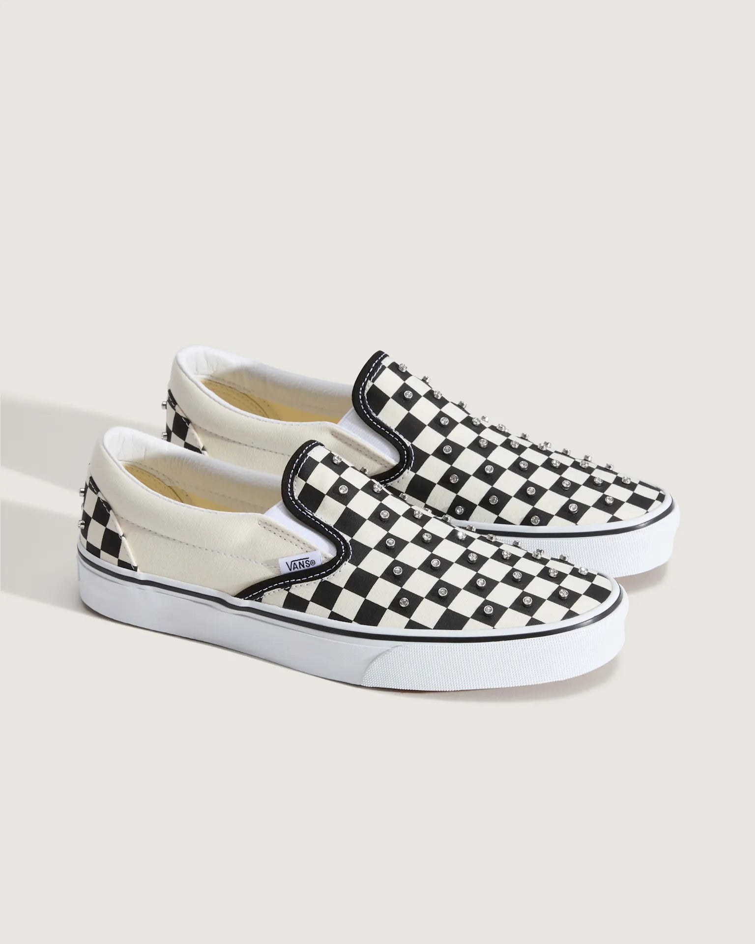VANS Classic Slip-On CHECKERBOARD RHINESTONE BLACK Cipő kép 5