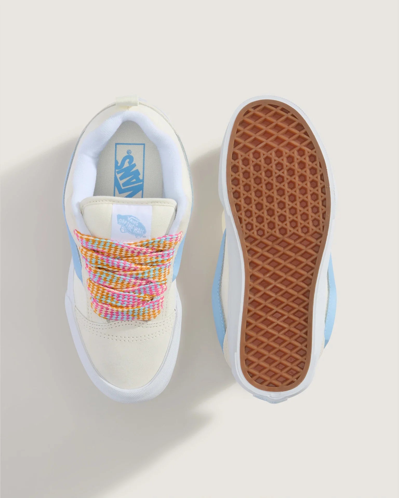 VANS Knu Skool OVERSIZED LACE White/Blue Cipő kép 3
