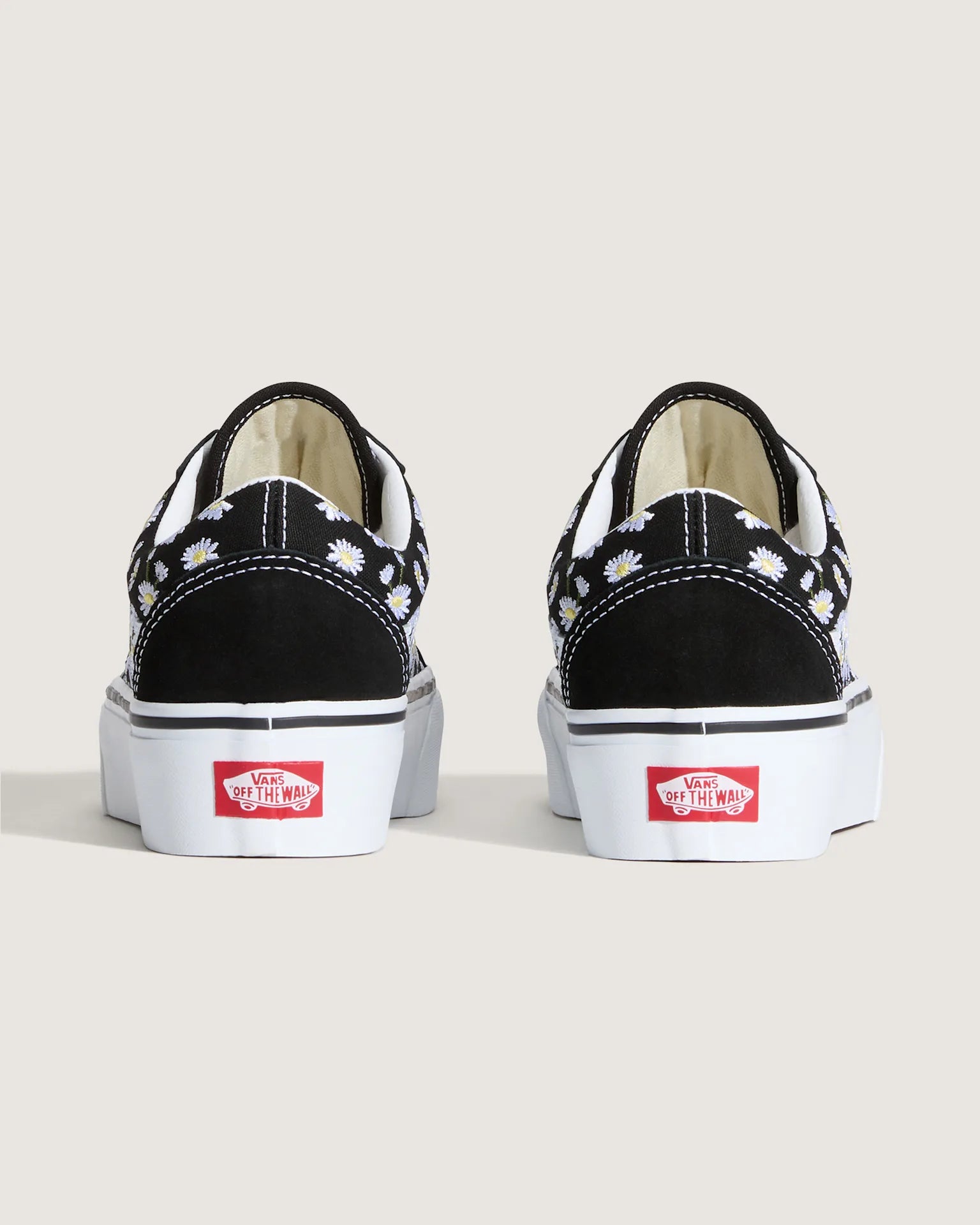 VANS Old Skool Platform FLORAL EMBROIDERY BLACK/WHITE VN000E87BA21 - 4