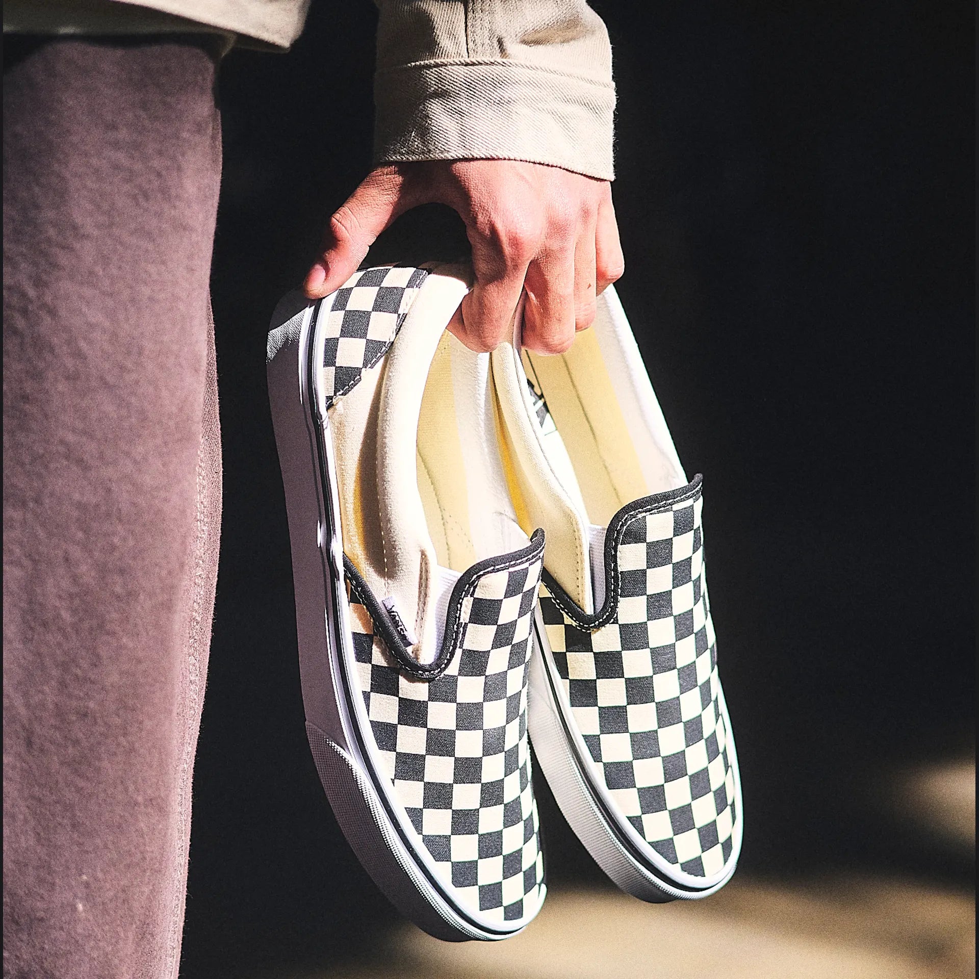 VANS UA Classic Slip-On Blk&WhtChckerboard/Wht Cipő kép 7