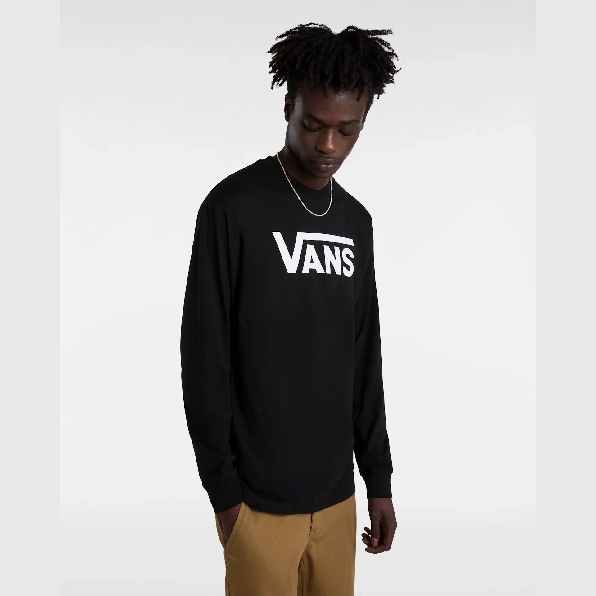 VANS VANS CLASSIC LS Black/White kép 3