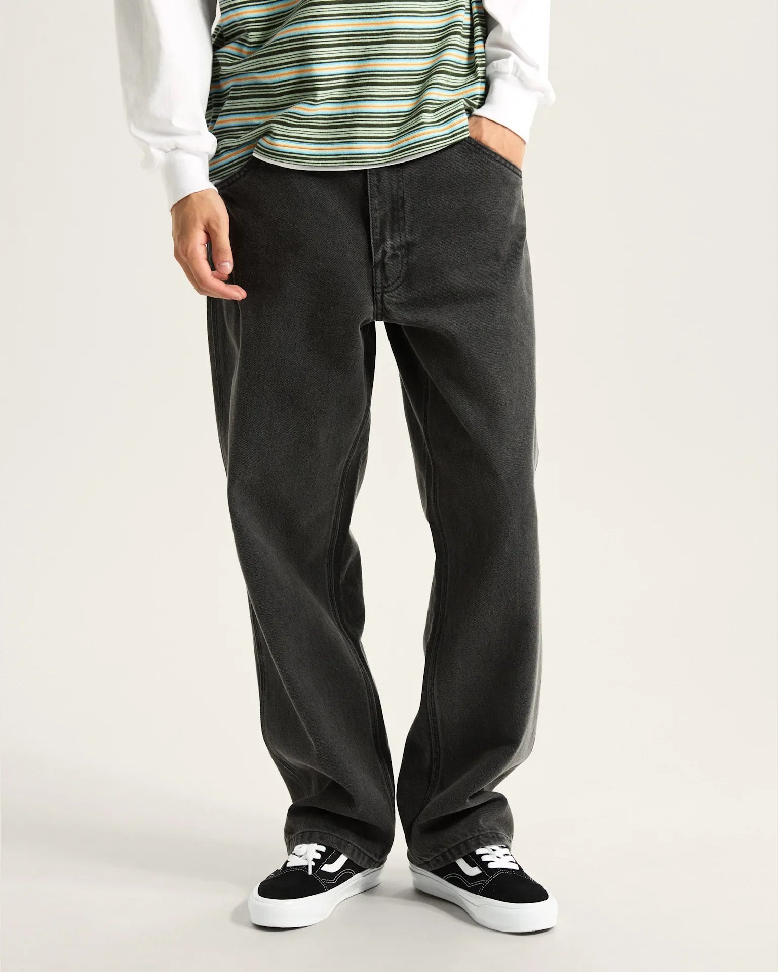 VANS Skate Check-5 Loose Denim Black Denim Nadrág kép 3
