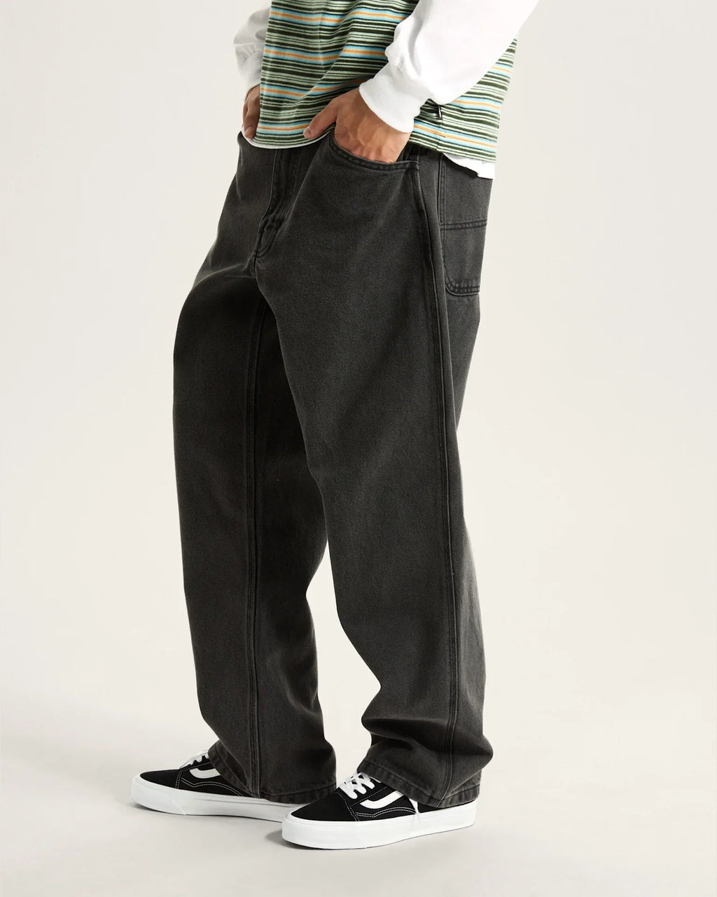 VANS Skate Check-5 Loose Denim Black Denim Nadrág kép 5