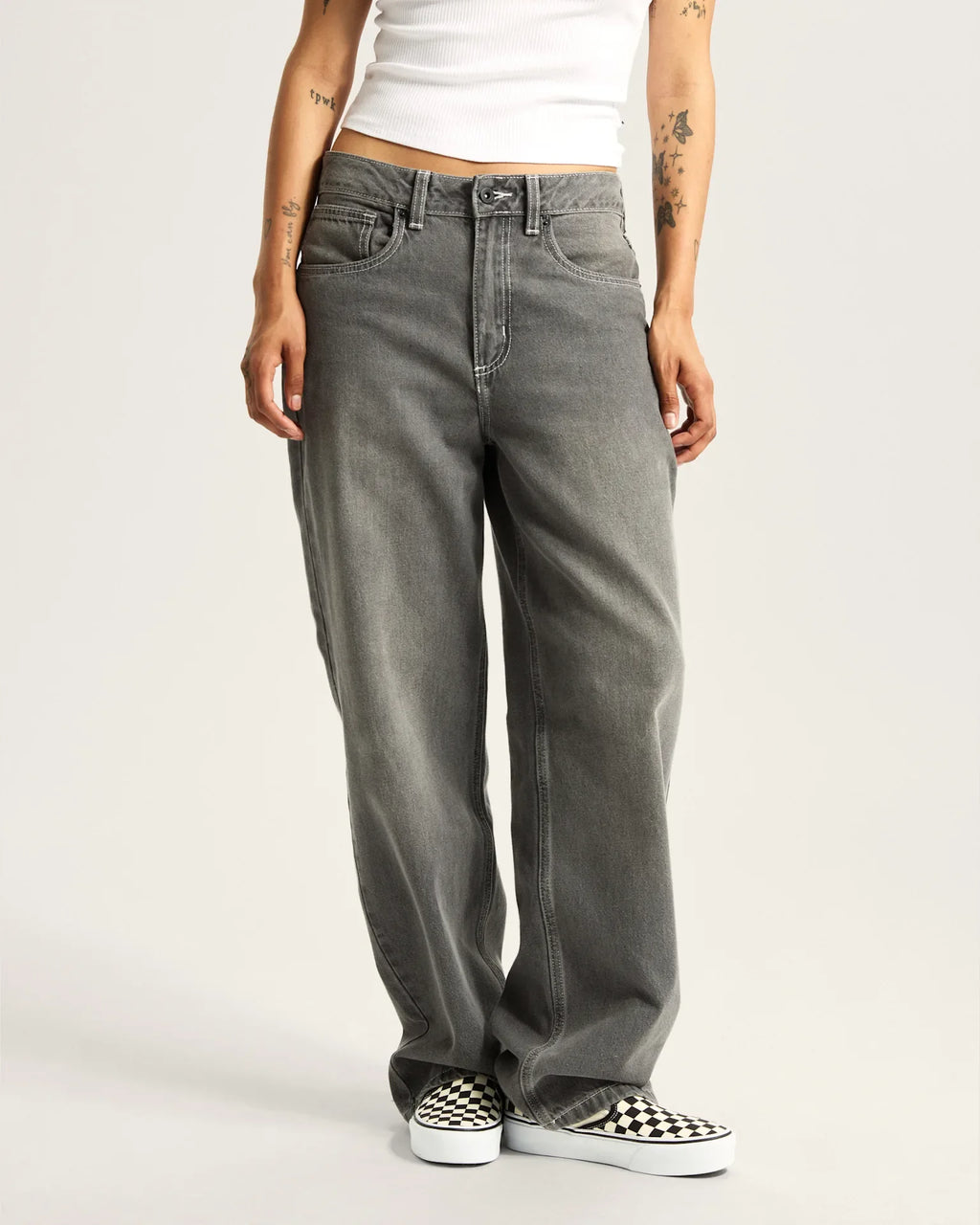 VANS Sirelle 5 Pocket Puddle Pants GREY WASH Nadrág kép 3