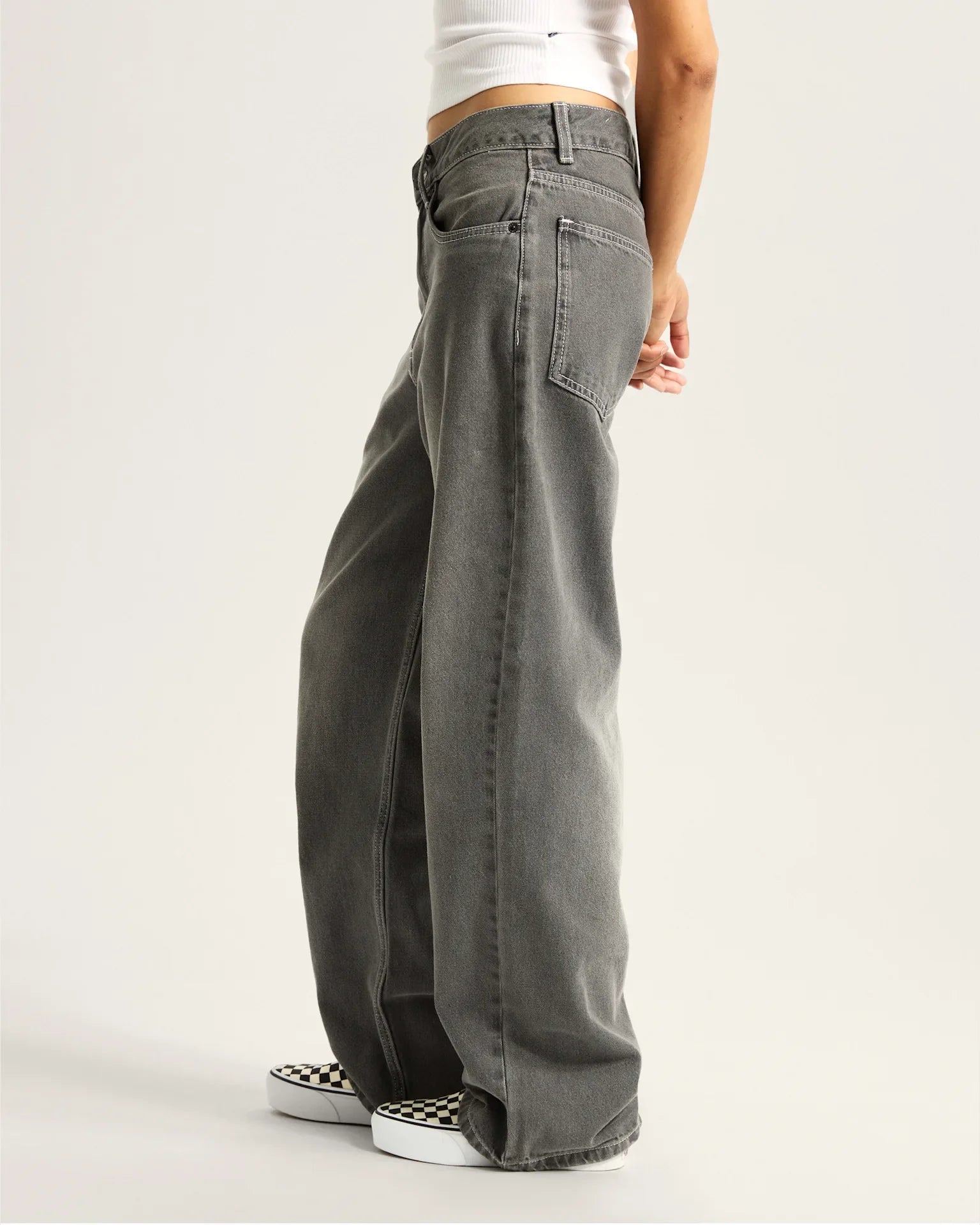 VANS Sirelle 5 Pocket Puddle Pants GREY WASH Nadrág kép 5
