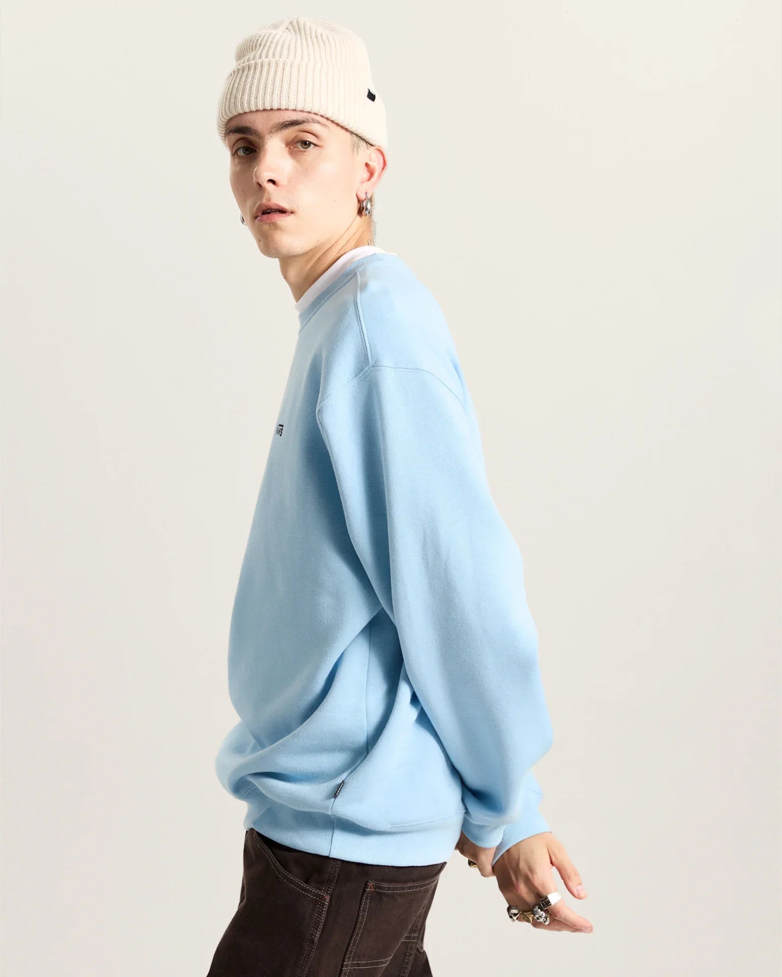 VANS LEFT CHEST II LOOSE CREW Cloud Blue Póló kép 5