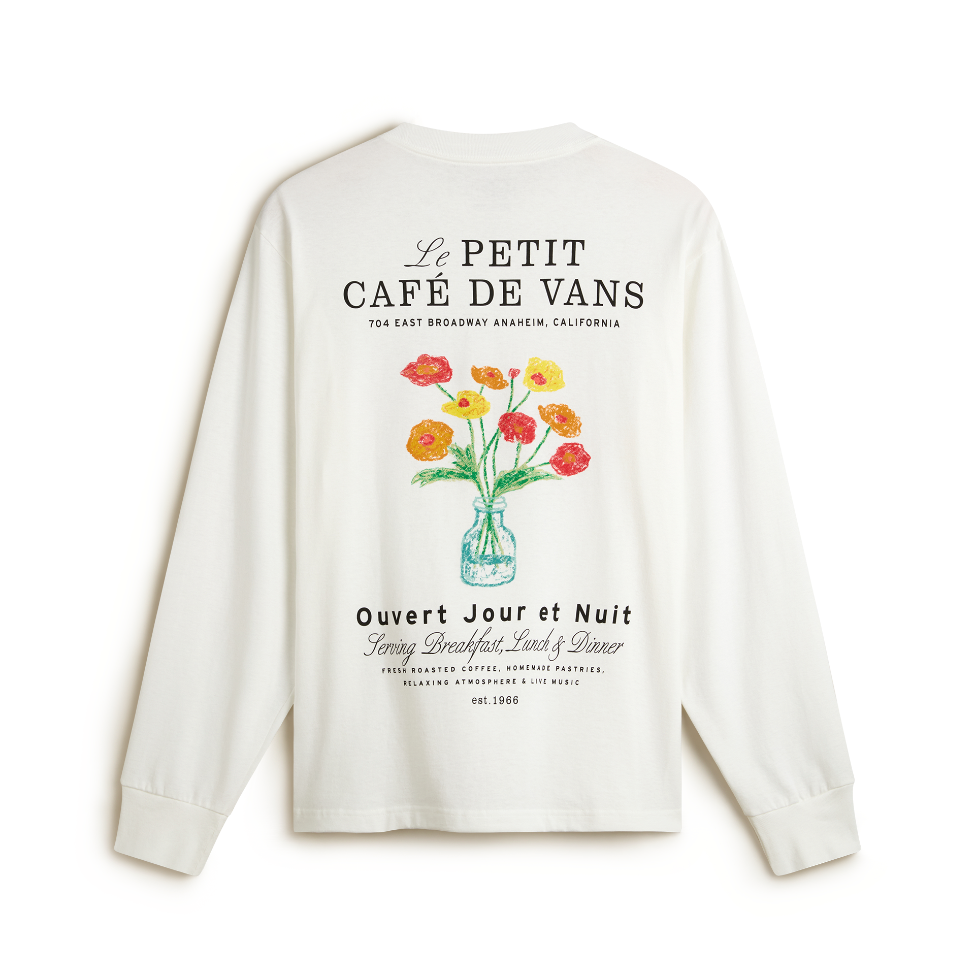 VANS Cafe Vans LS White kép 1