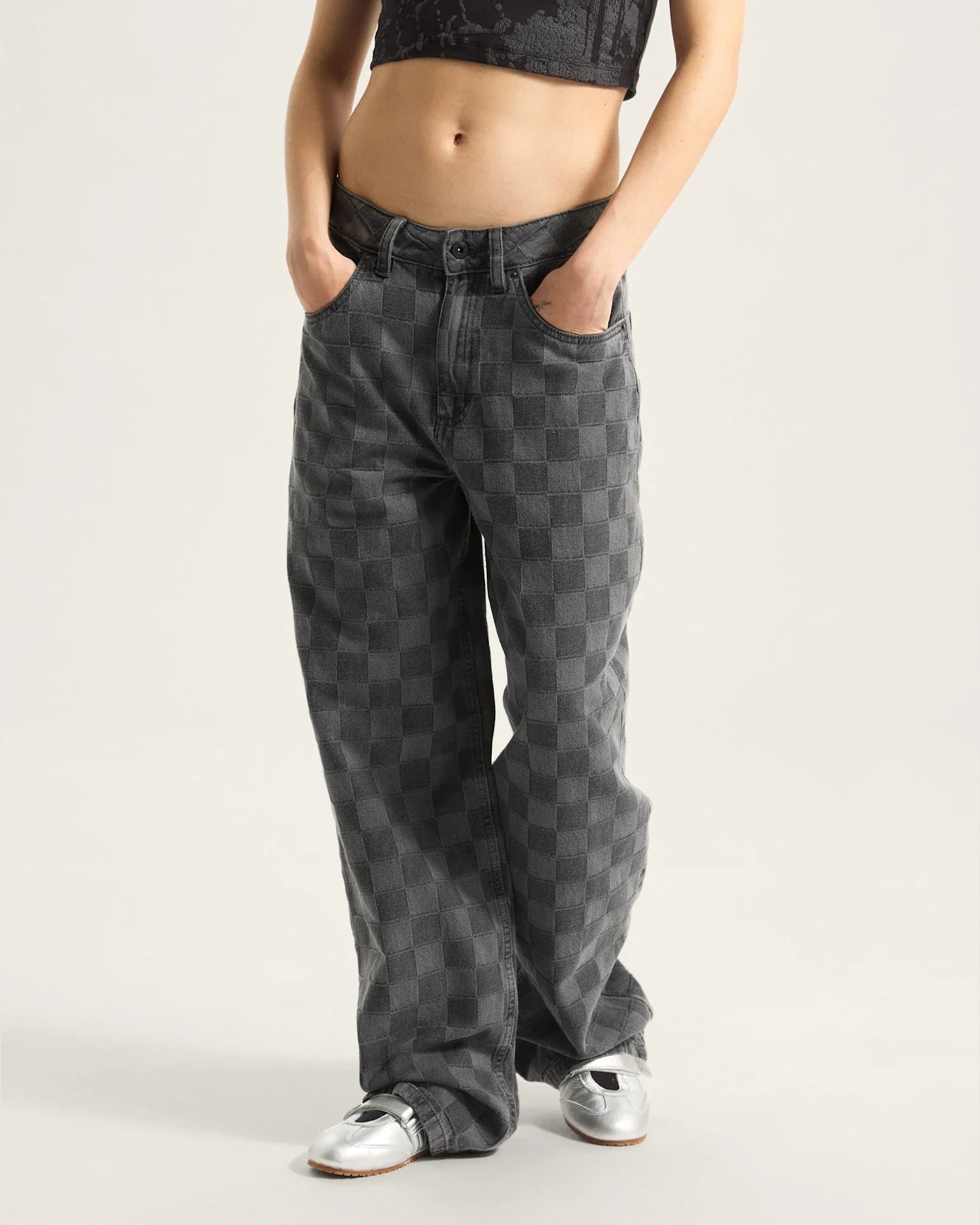 VANS Sirelle Novelty Puddle Pants Faded Black kép 1