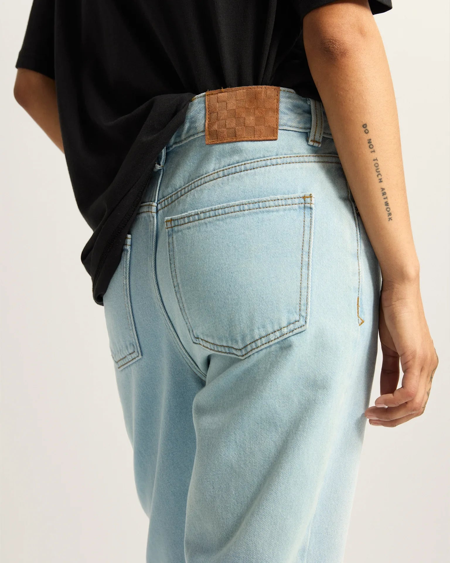 VANS Annabelle Straight Leg Pant LIGHT STONEWASH kép 7