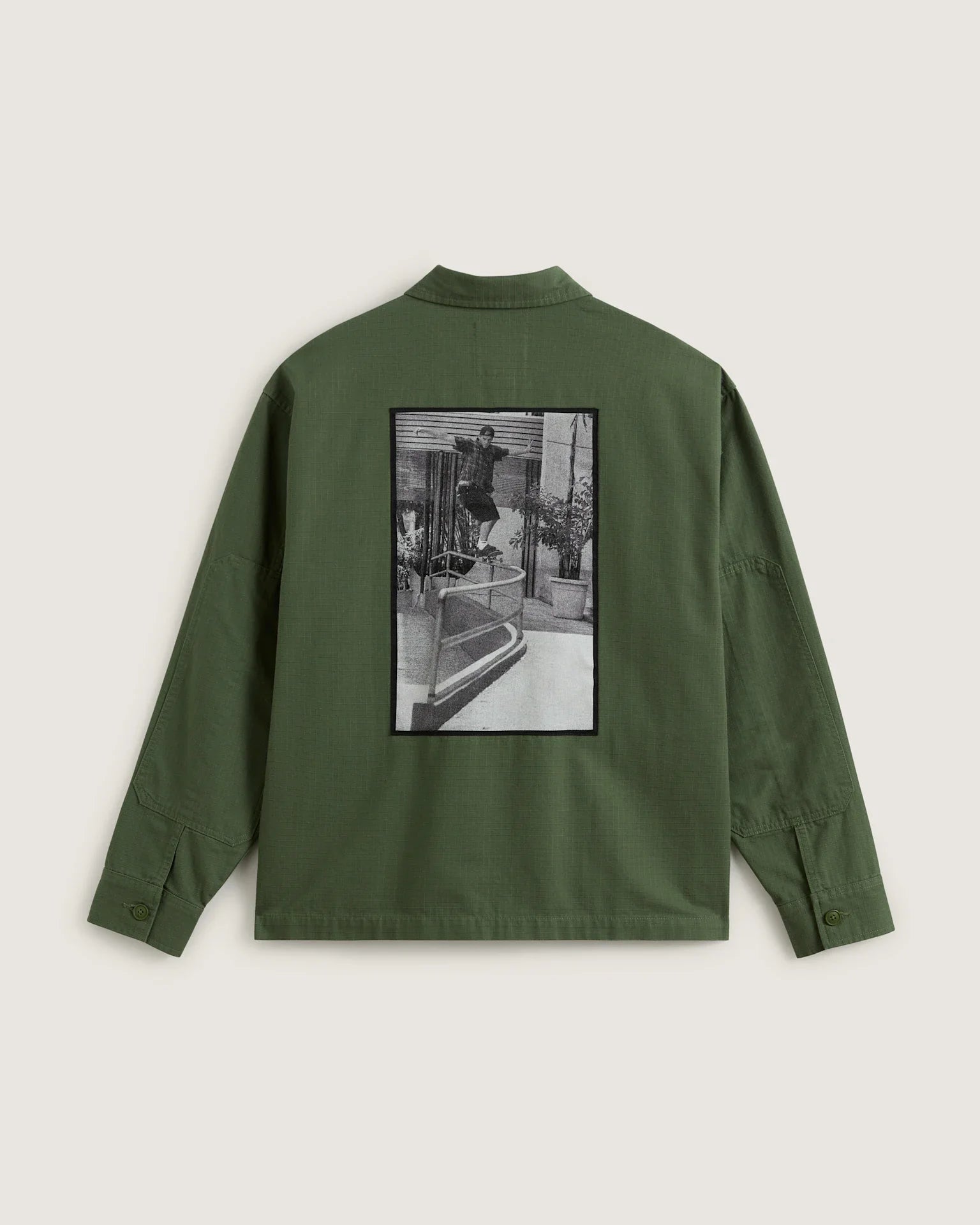 VANS Skate Atiba Haze Military Overshirt Pine Forest kép 2