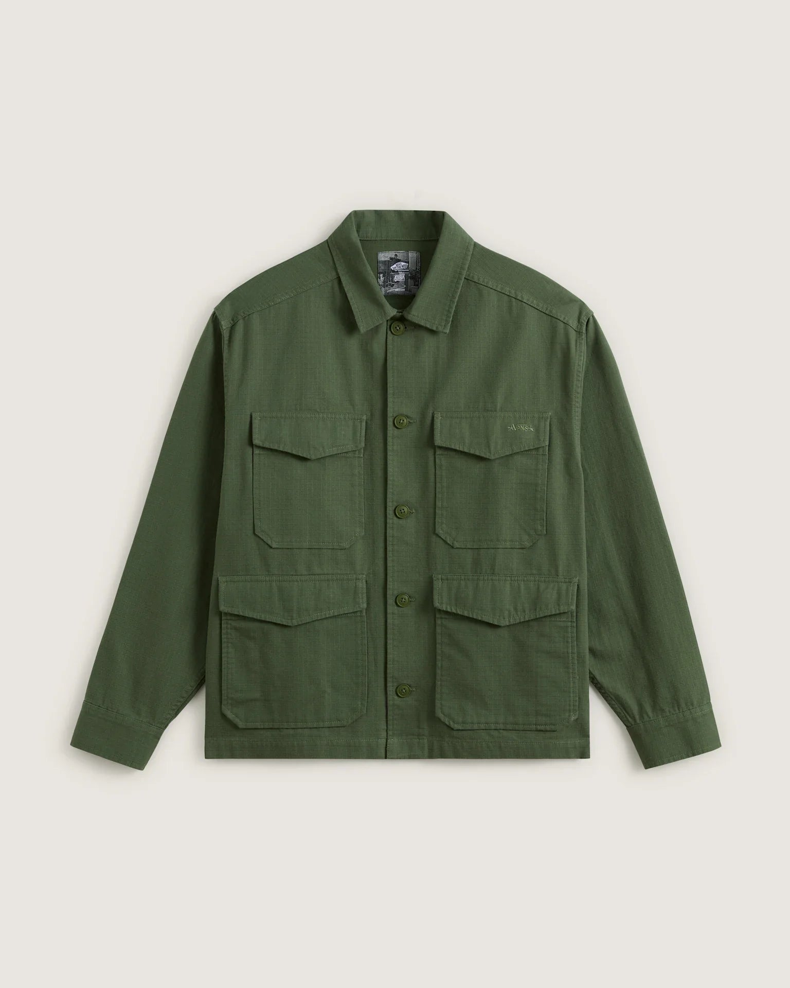 VANS Skate Atiba Haze Military Overshirt Pine Forest kép 1