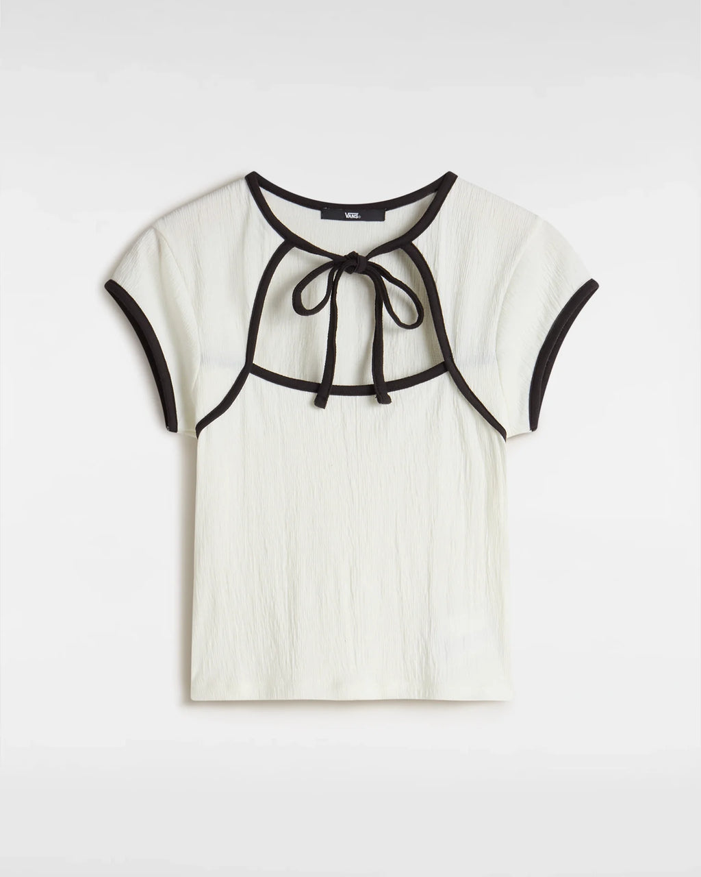 VANS Kari Tie Neck Top CLASSIC WHITE/BLACK kép 1