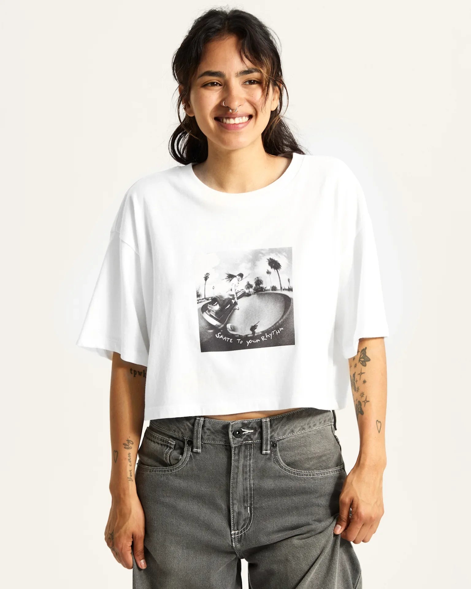 VANS Rhythm Relaxed Crop ss White kép 3