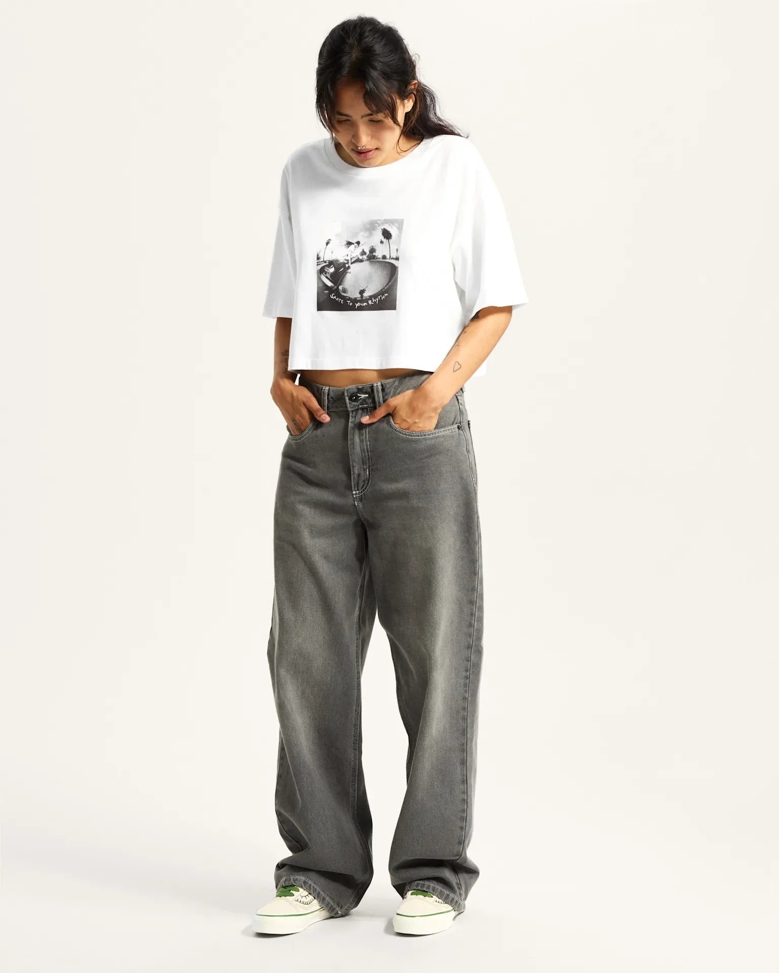 VANS Rhythm Relaxed Crop ss White kép 6
