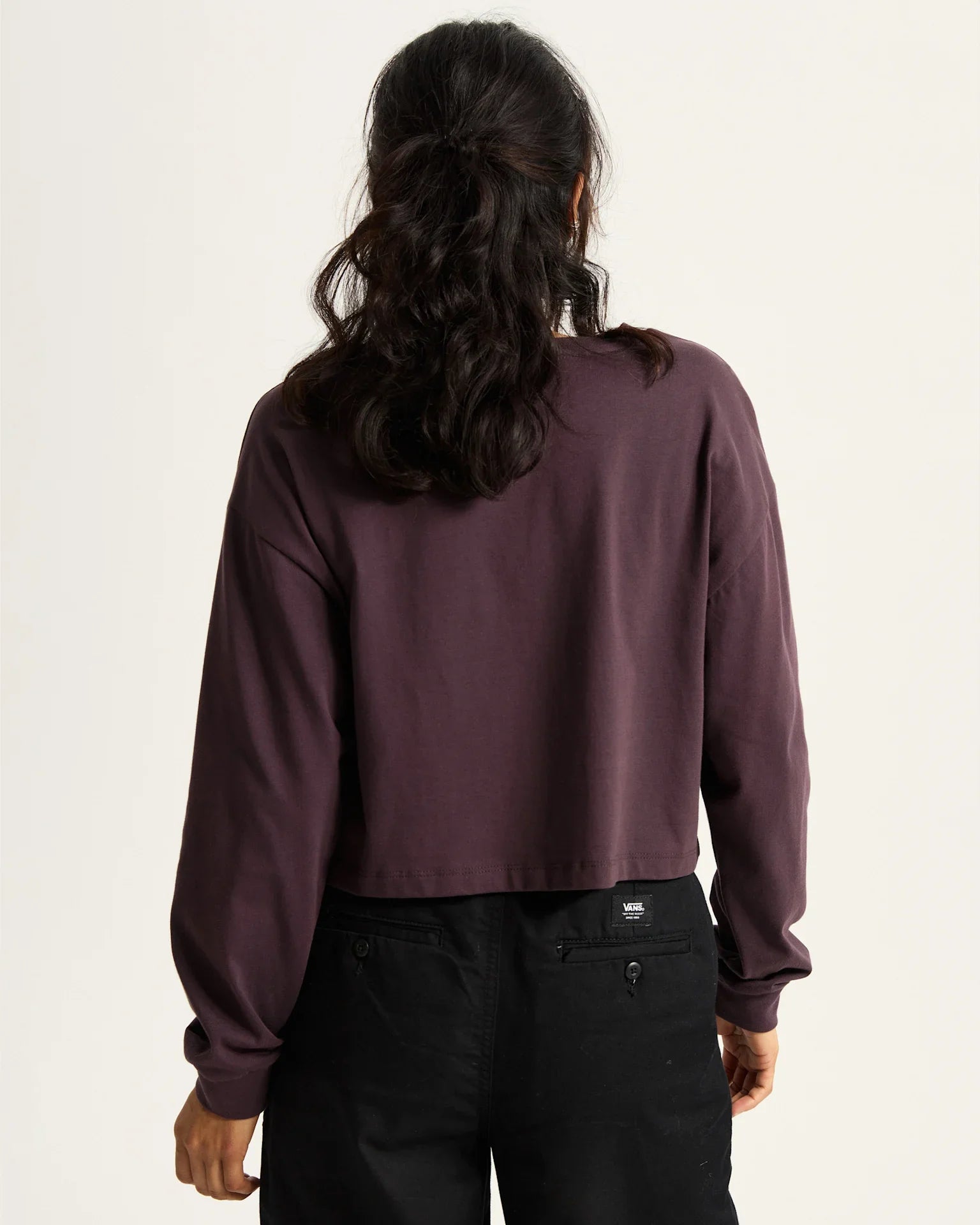 VANS LIL BEAR RELAX CROP LS TEE Dark Port kép 2