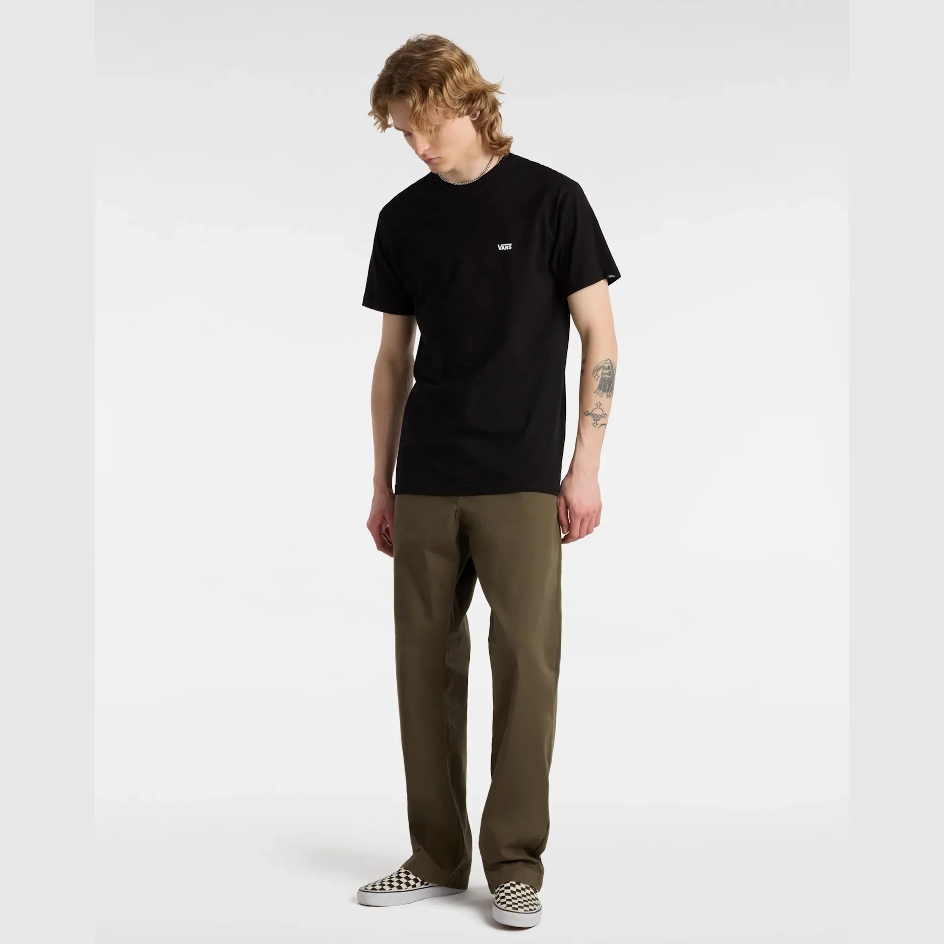 VANS LEFT CHEST LOGO TEE Black/White Póló kép 3