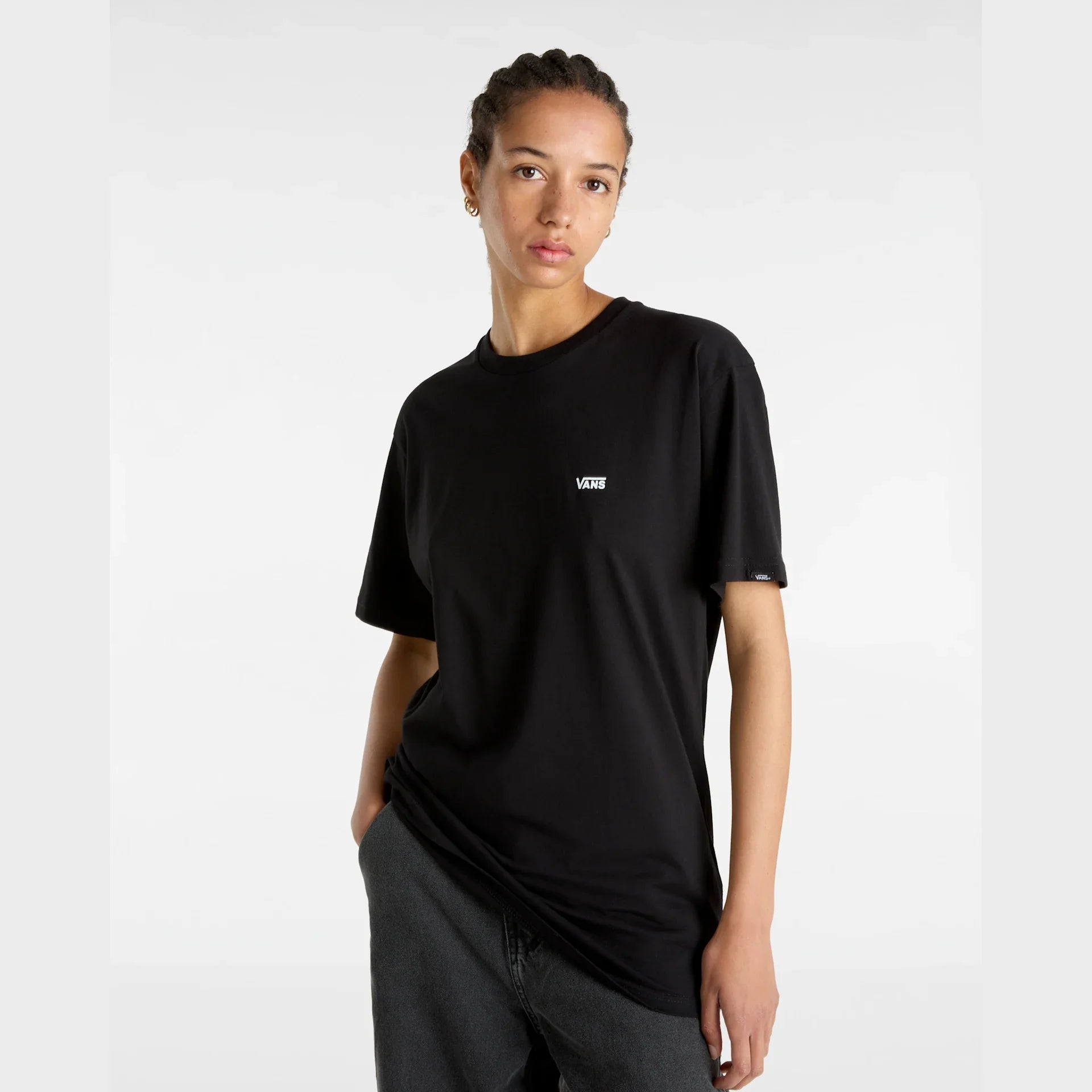 VANS LEFT CHEST LOGO TEE Black/White Póló kép 7