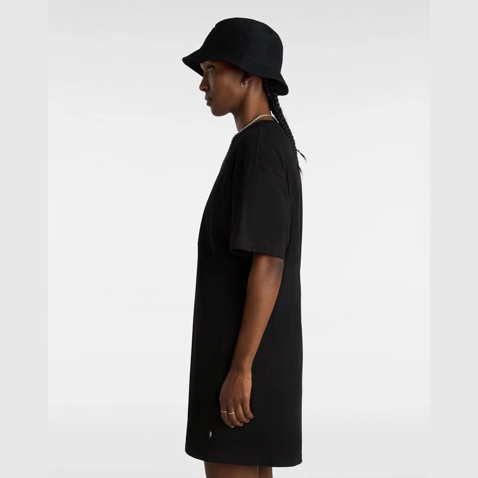 VANS CENTER VEE TEE DRESS Black Ruha kép 5
