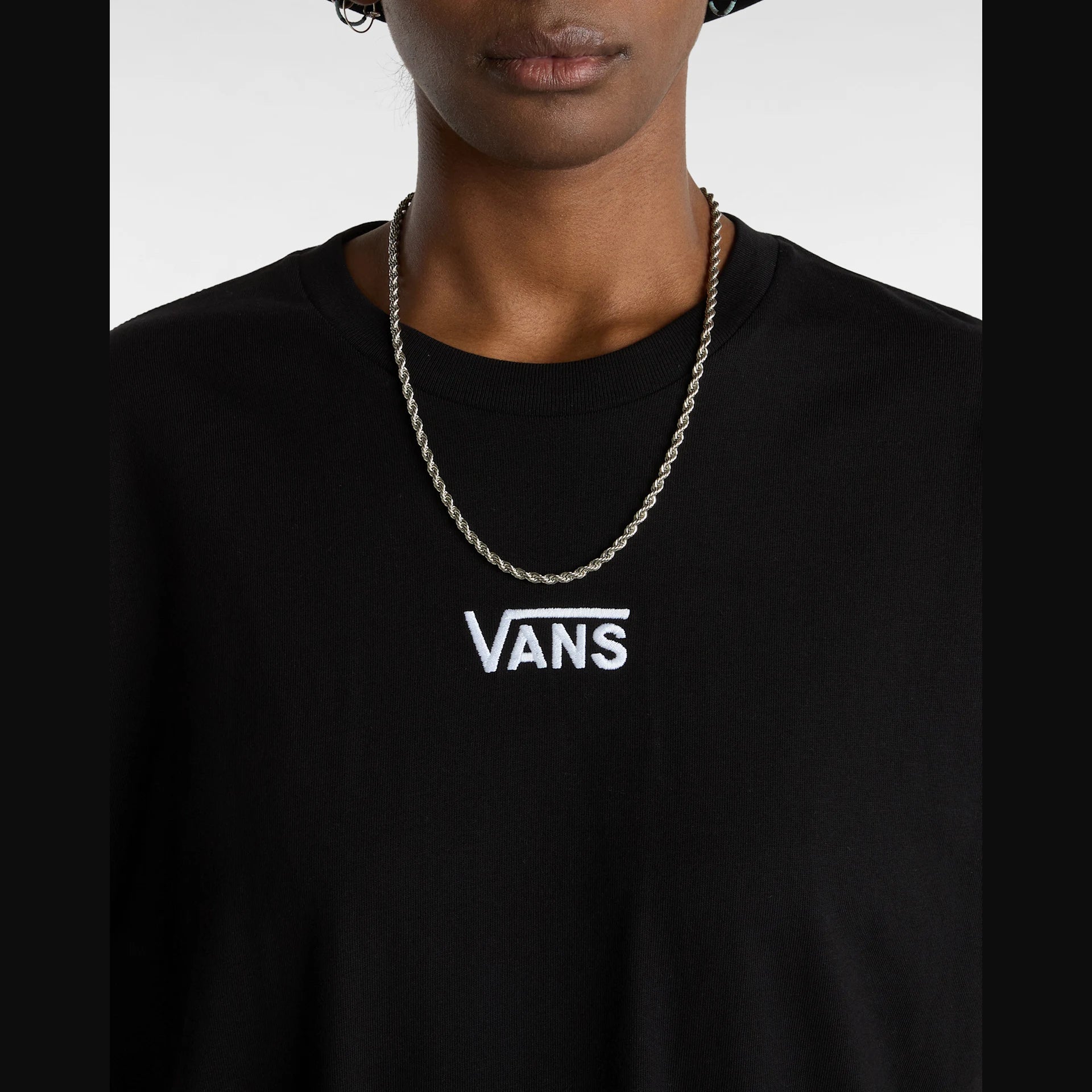 VANS CENTER VEE TEE DRESS Black Ruha kép 7
