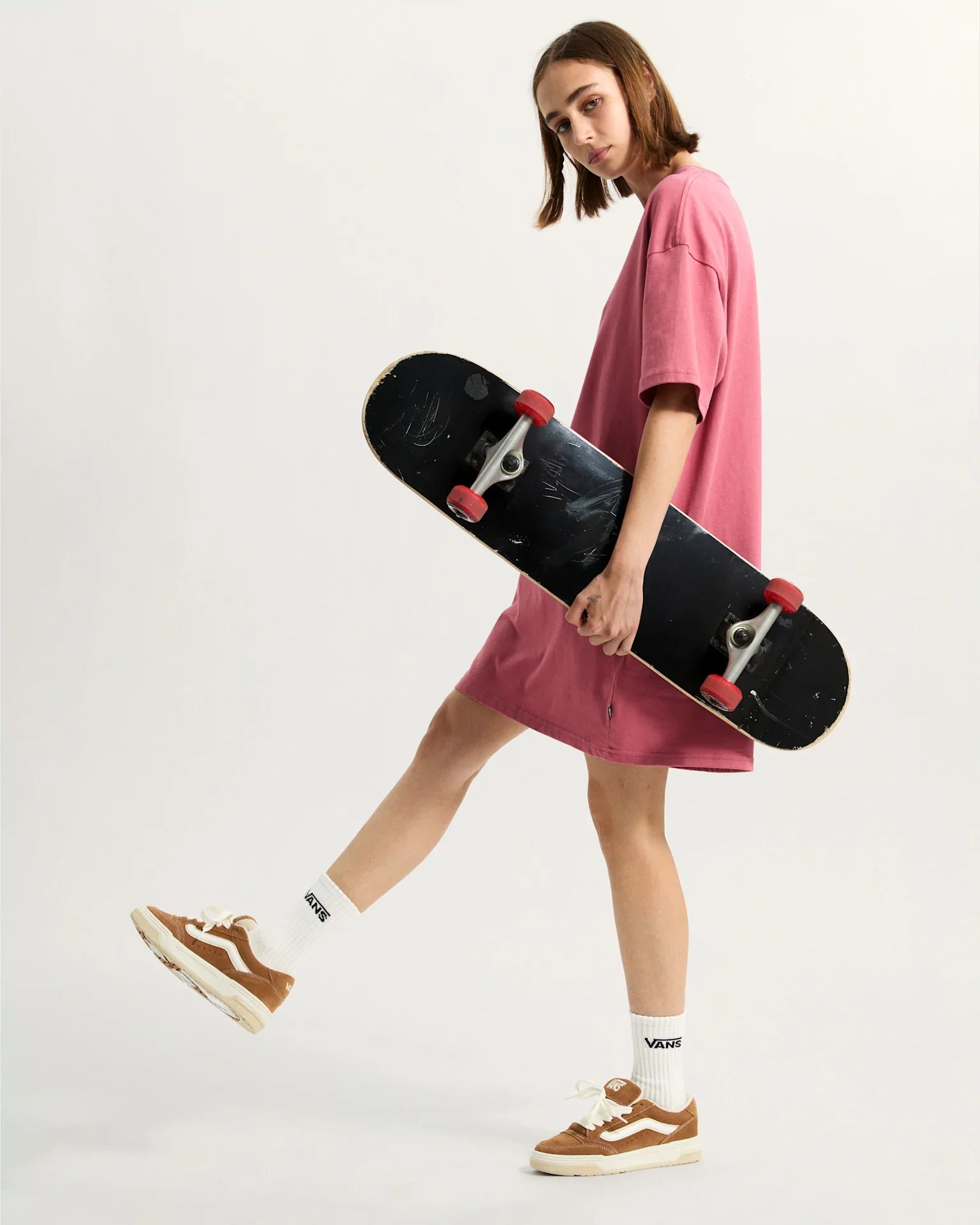 VANS CENTER VEE TEE DRESS MAUVEWOOD Ruha kép 5