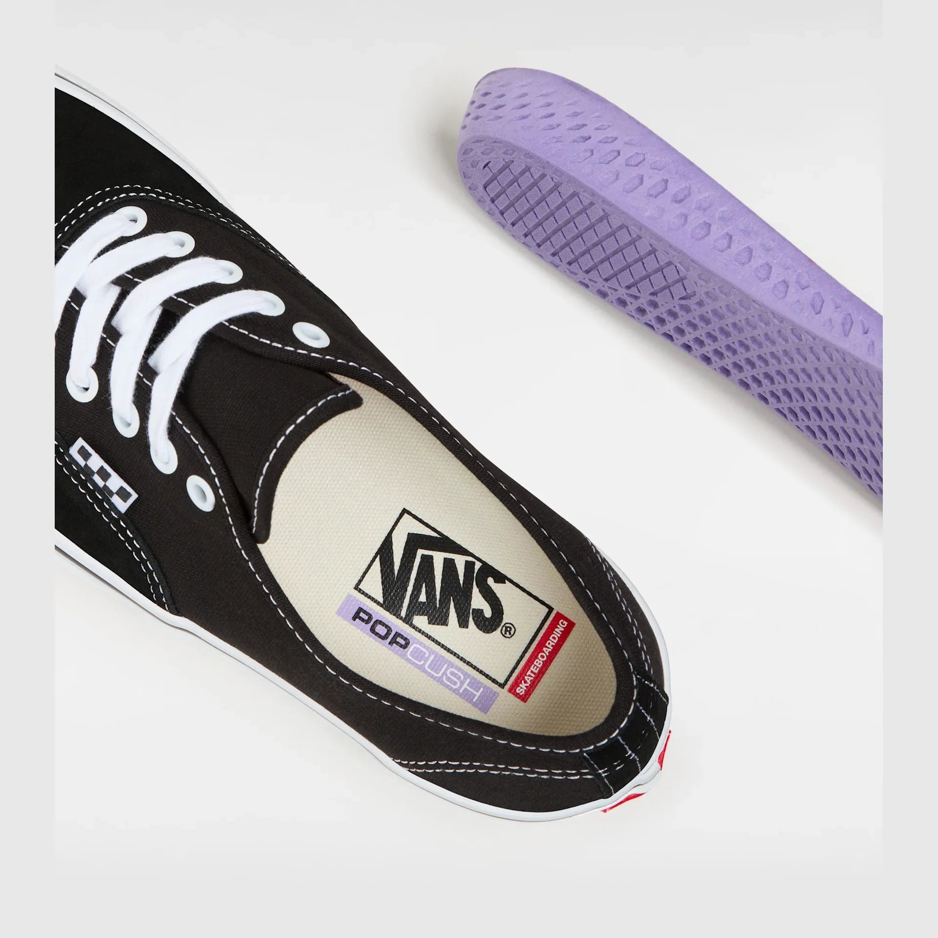 VANS Skate Authentic Black/White Cipő kép 7